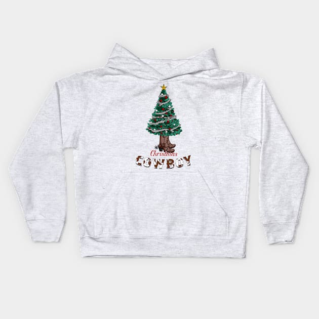 Christmas Cowboy Kids Hoodie by MZeeDesigns